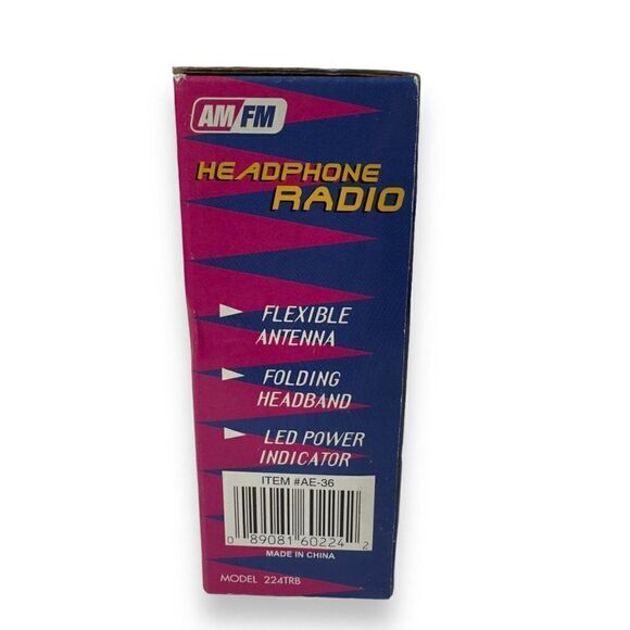 Vintage 90s Memorex AM/FM Headphone Radio Translucent Blue 224TRB - Picture 2 of 12